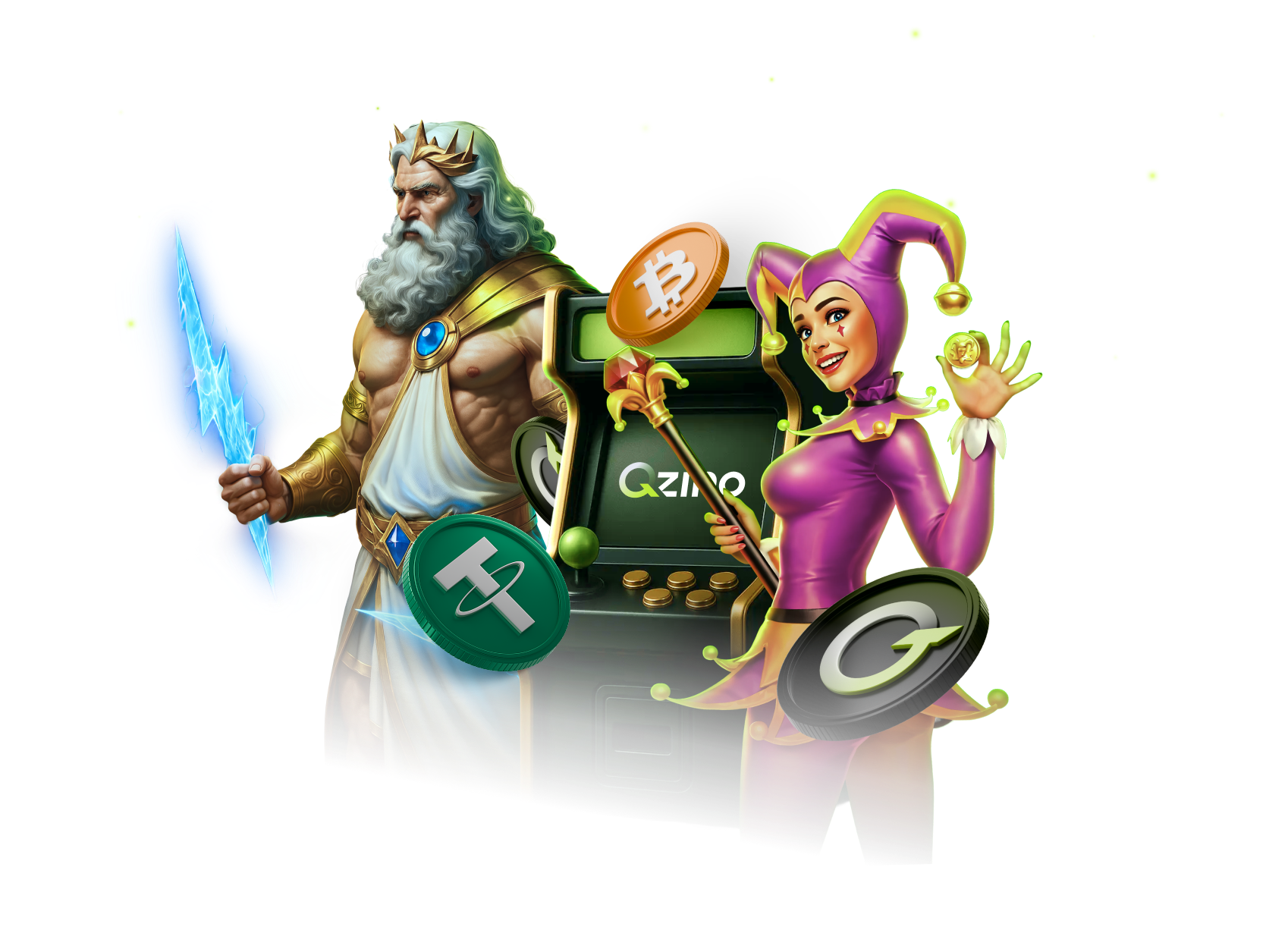 Qzinobet characters and crypto